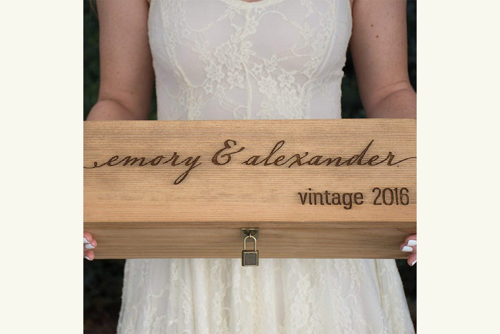 Engraved Wine Box - Personalized with Client Name and Close Date - Cades and Birch 