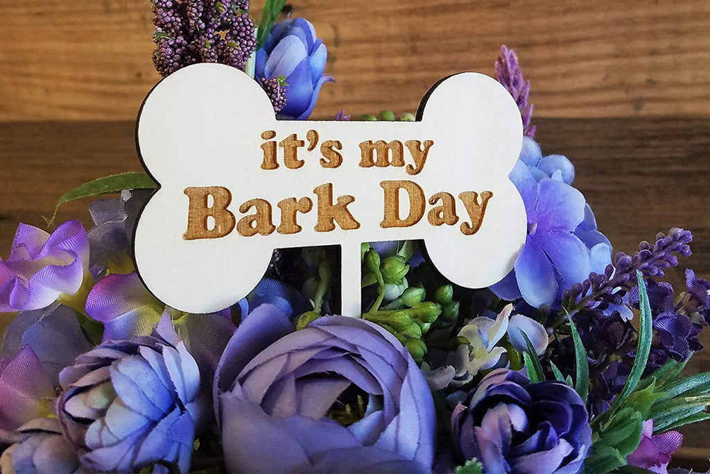 Dog Birthday Wood Cupcake Topper - It's My Bark Day - Cades and Birch 