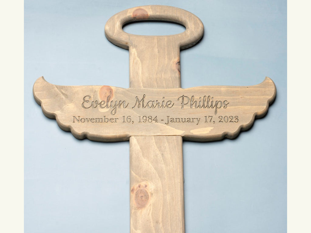 Angel Wing Memorial Cross - Large - Cades and Birch 