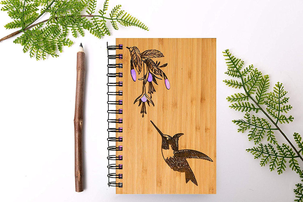 Hummingbird Personalized Wood Journal - Cades and Birch 