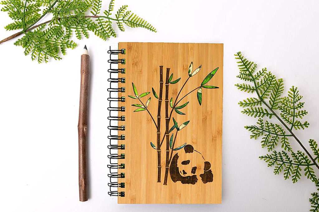 Panda Bear Personalized Wood Journal - Cades and Birch 