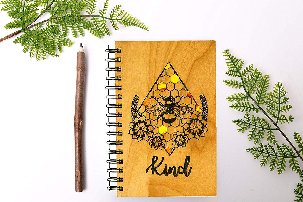 Bee Kind Personalized Wood Journal - Cades and Birch 