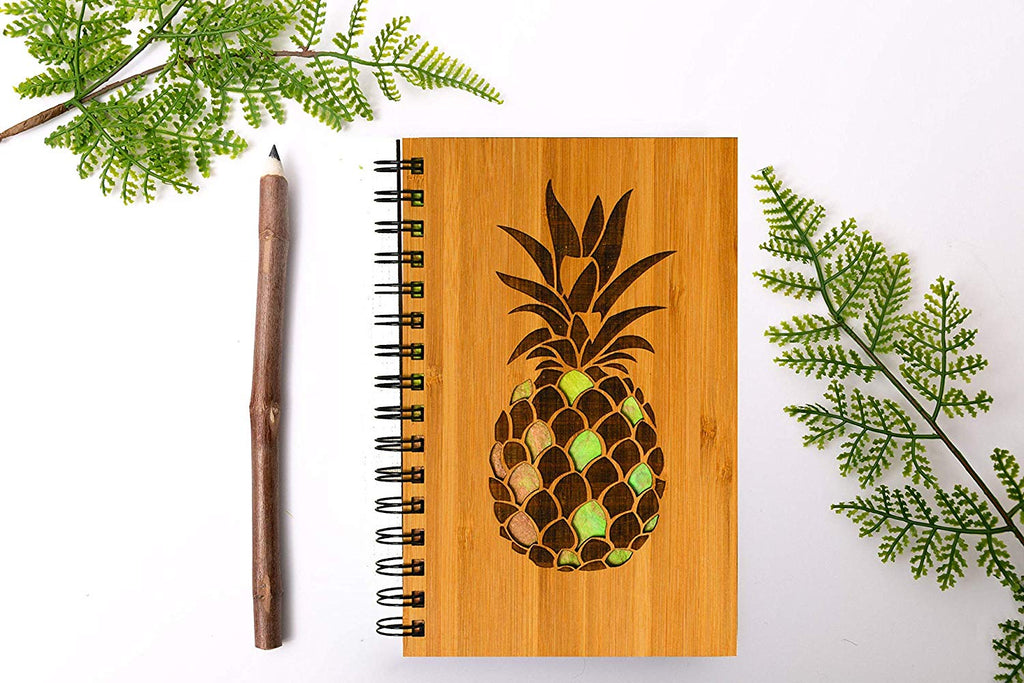Pineapple Personalized Wood Journal - Cades and Birch 