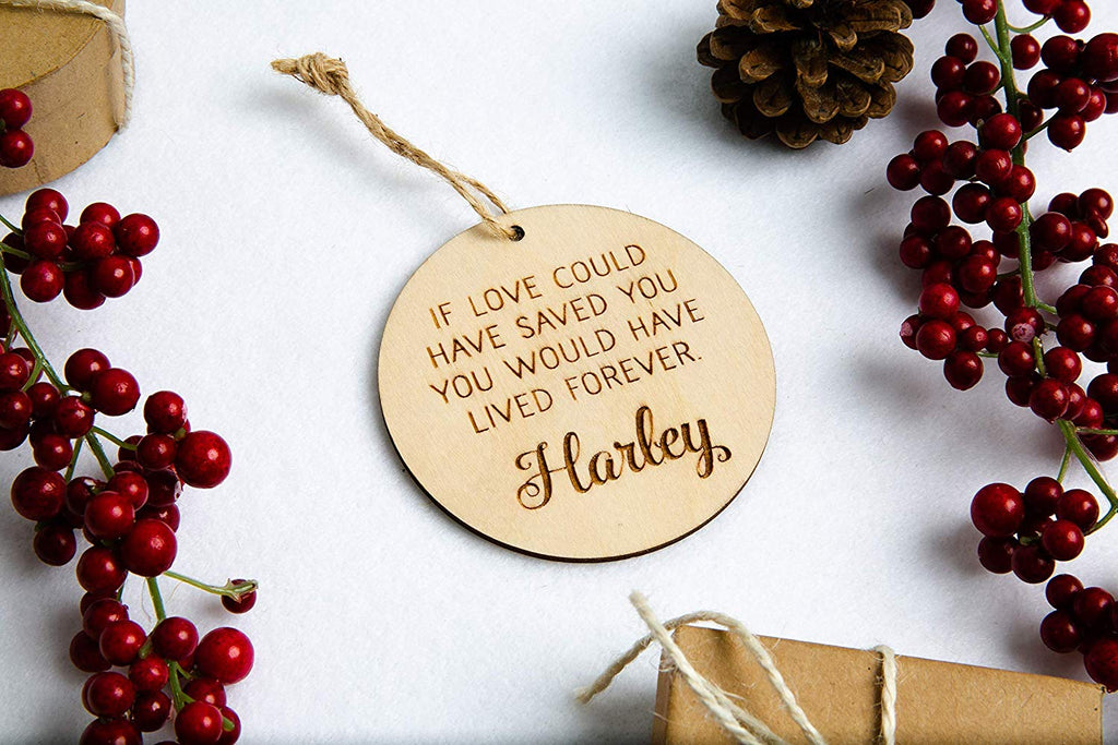 Memorial Christmas Ornament with Custom Quote Text and Name - Cades and Birch 