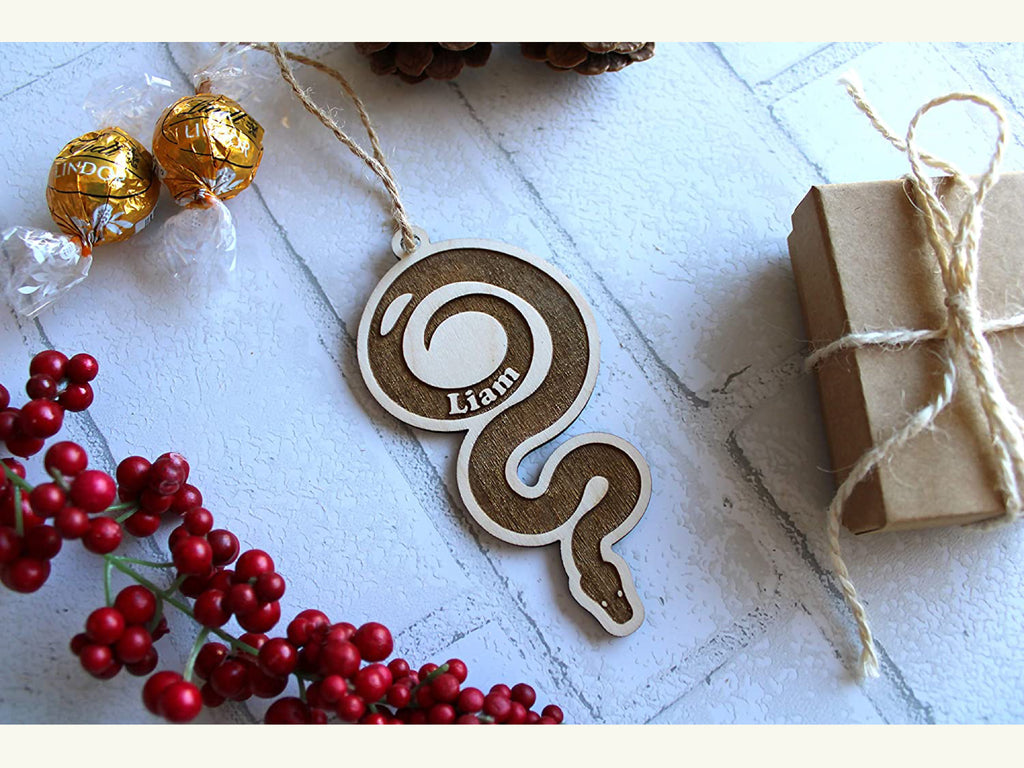 Personalized Snake Christmas Ornament Name - Cades and Birch 