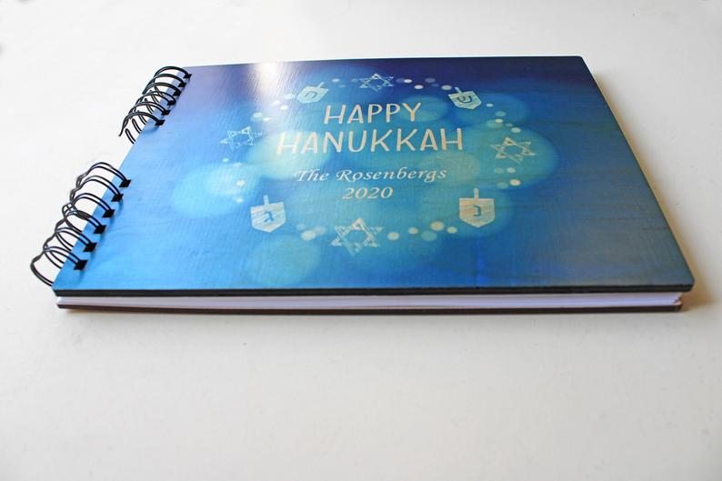 Hanukkah Wood Book Photo Album Card Binder Personalized - Cades and Birch 
