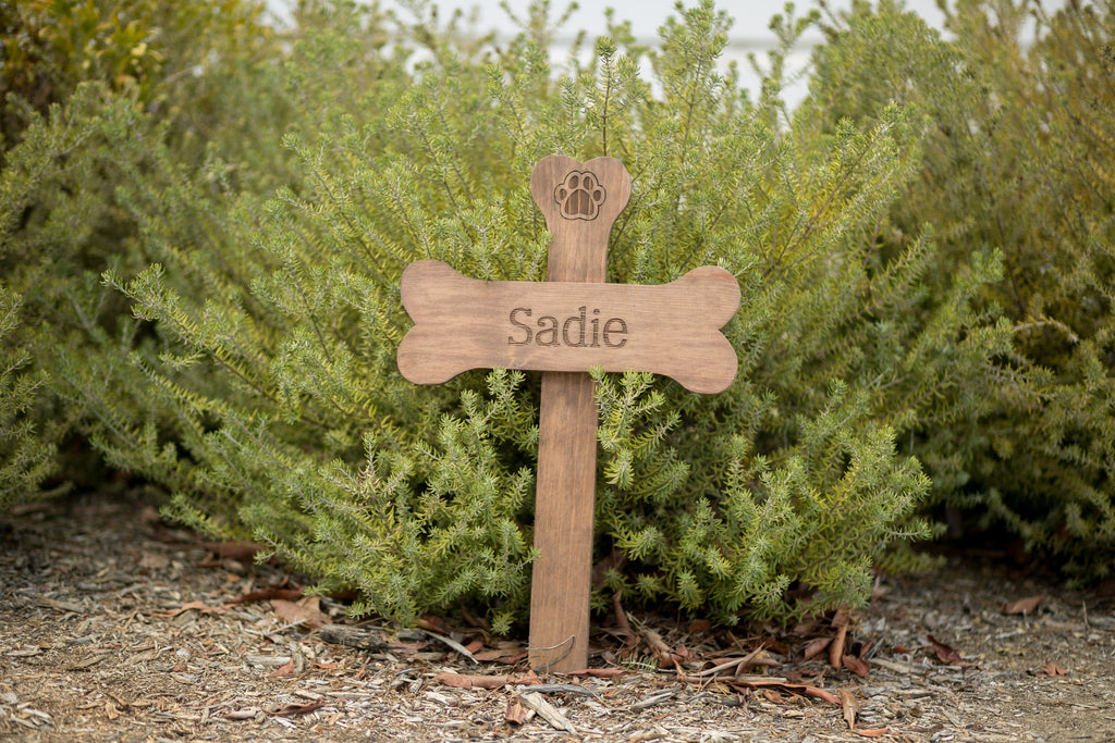 Dog Bone Personalized Memorial Wood Cross
