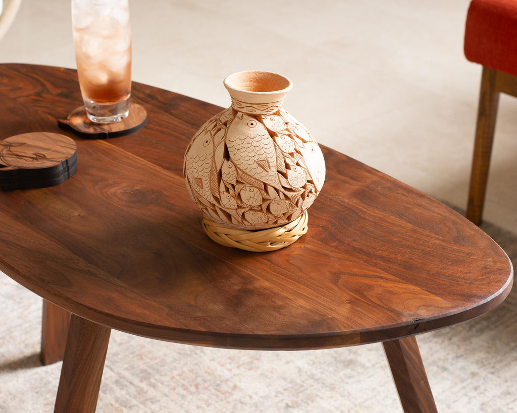 Mid-Century Coffee Table | Unique Free Form Hardwood Table | Artisan Handmade End Table