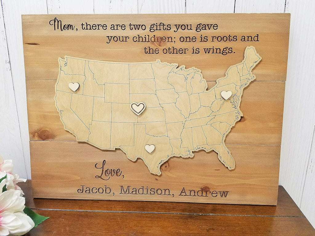 Personalized Engraved USA Map Gift