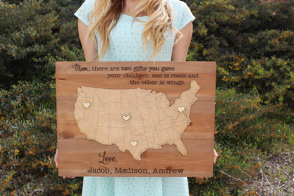 Personalized Engraved USA Map Gift