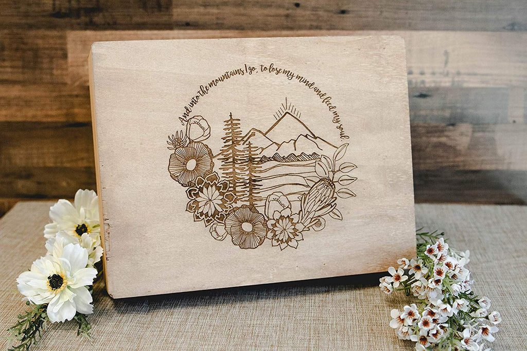 And Into the Mountains I Go - Engraved Wood Box Perfect for Your Mountain Getaway - Cades and Birch 