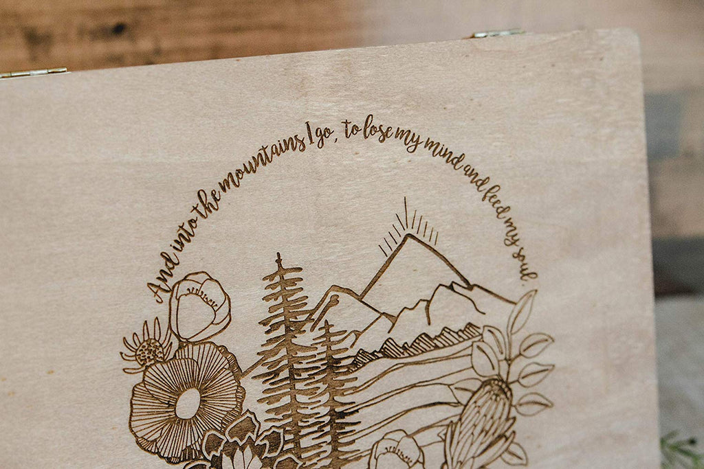 And Into the Mountains I Go - Engraved Wood Box Perfect for Your Mountain Getaway - Cades and Birch 