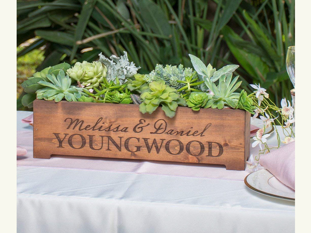 Rustic Wood Personalized Planter Box - Cades and Birch 
