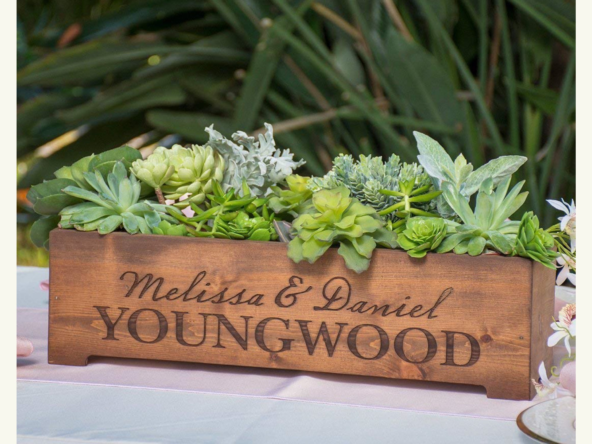 Rustic Wood Personalized Planter Box - Made in USA – Cades and Birch