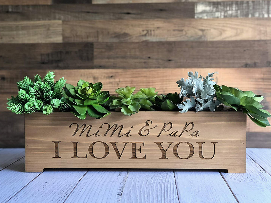 Rustic Wood Personalized Planter Box - Cades and Birch 