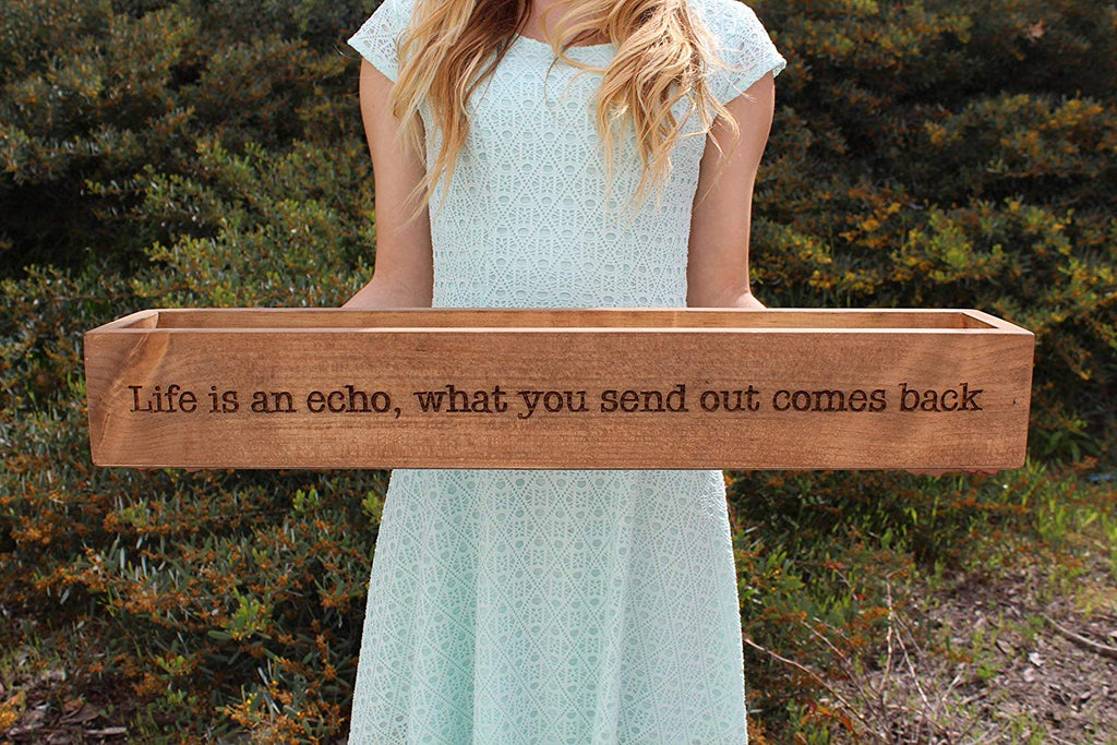 Life is an Echo Rustic Wood Planter Box - Cades and Birch 