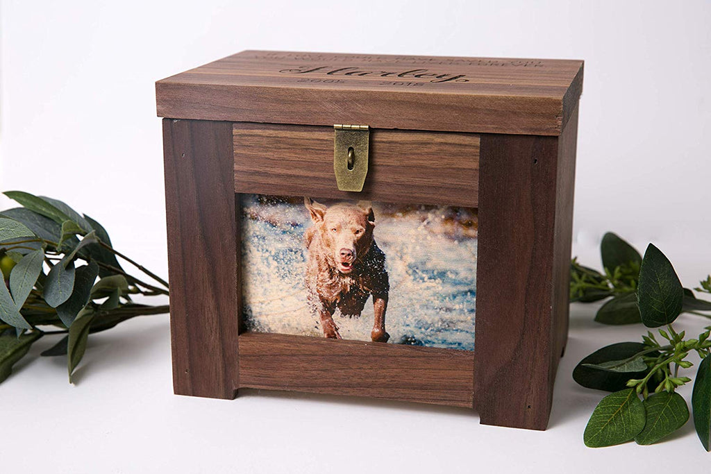 Premium Wood Personalized Pet Memory Box/Urn with Name and Quote or Poem - Cades and Birch 