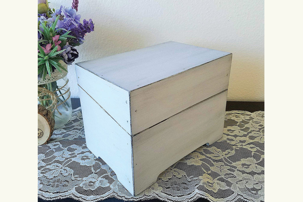 Wood Recipe Box - Vintage Style with Recipe Card Dividers, Personalized - Cades and Birch 