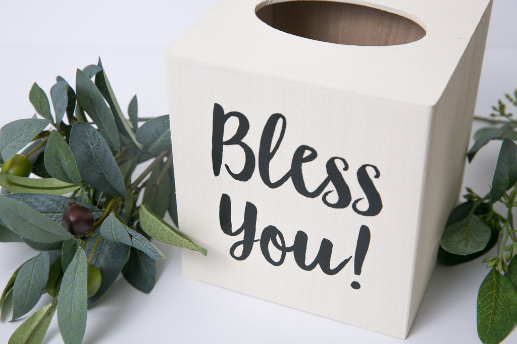 Bless You! Wood Tissue Box Cover - Cades and Birch 