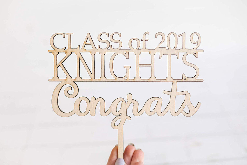 Graduation Wood Cake Topper - Personalized with Class of Year and Name - Cades and Birch 