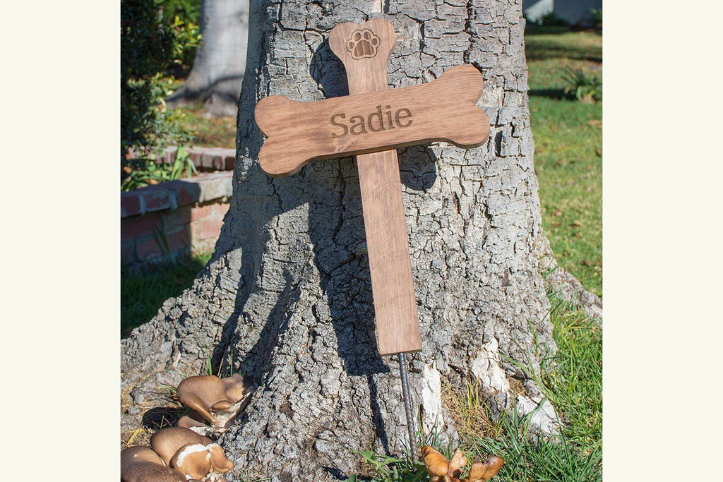 Dog Bone Personalized Memorial Cross - Cades and Birch 