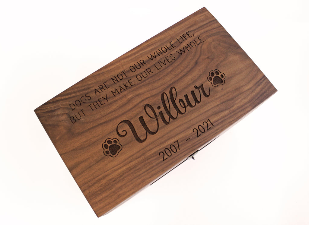 Large Personalized Pet Memory Box / Urn with Name and Quote or Poem - Cades and Birch 