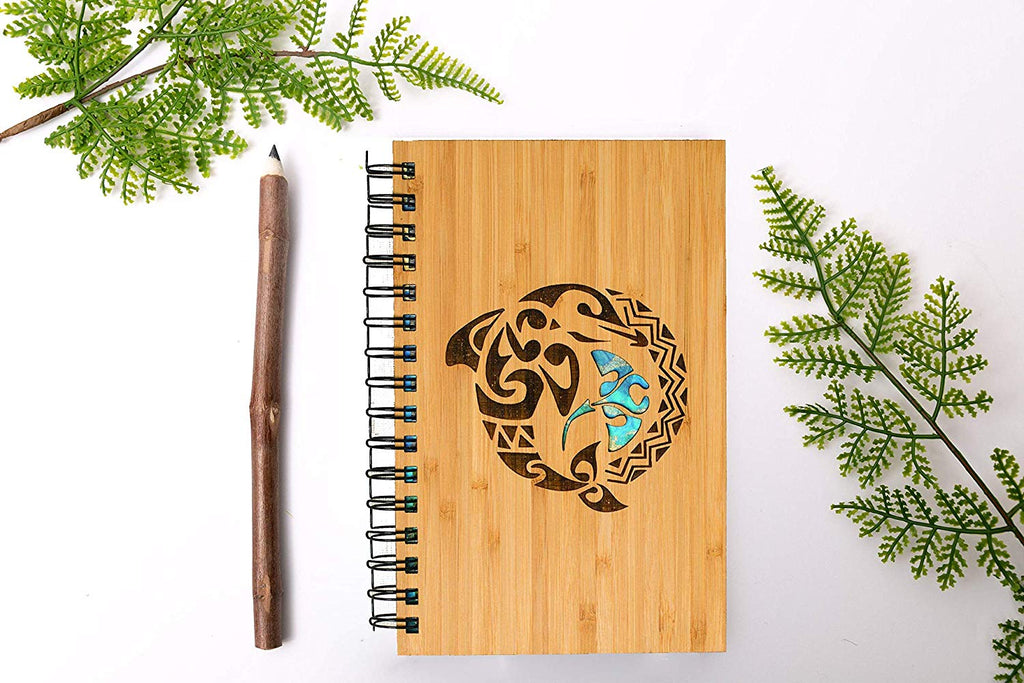 Tribal Dolphin Personalized Wood Journal - Cades and Birch 