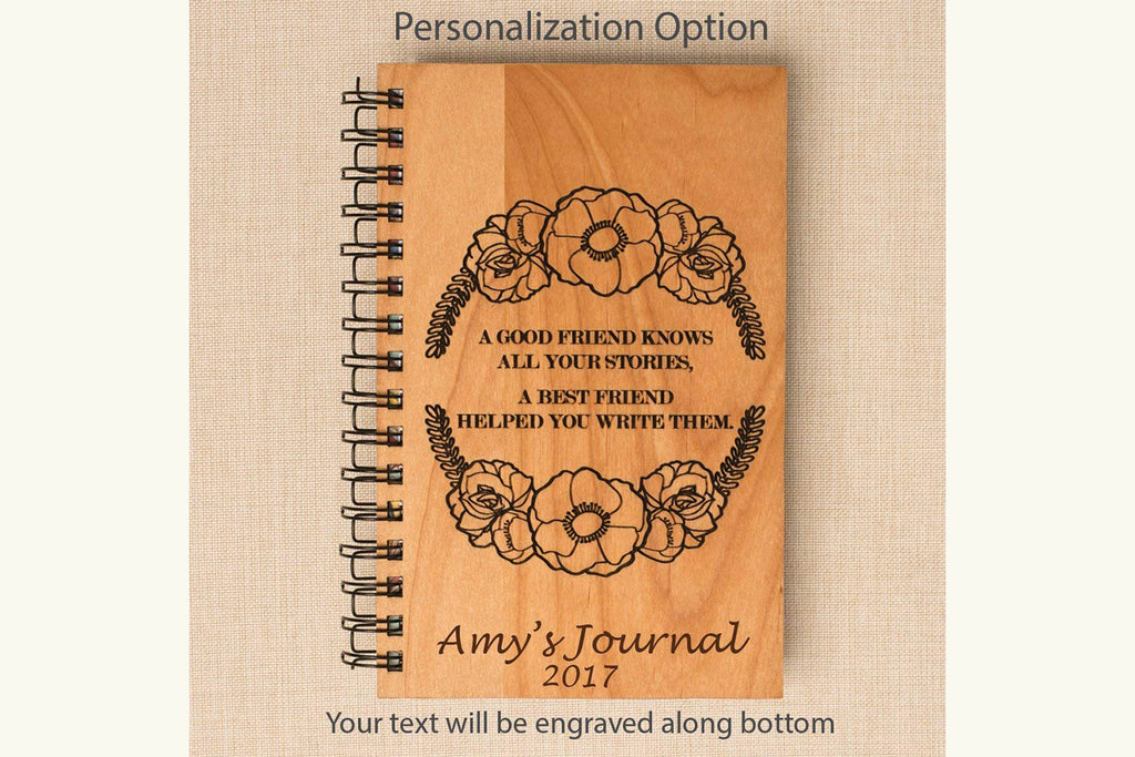 Friendship Personalized Wood Journal - Cades and Birch 