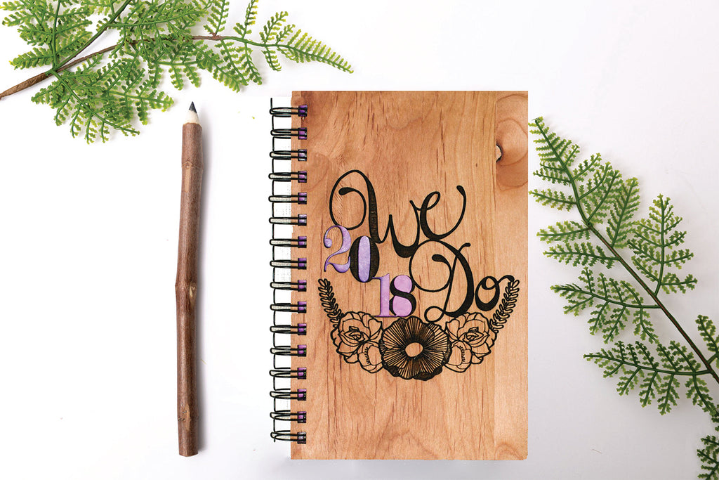 We Do, Wedding Personalized Wood Book Journal - Cades and Birch 