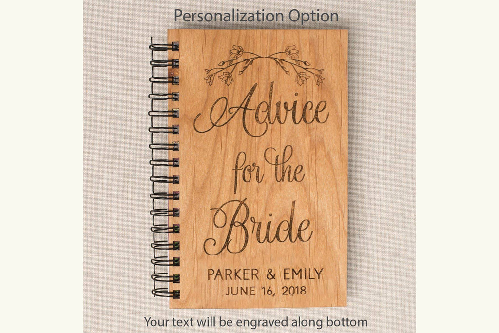 Advice for the Bride Personalized Wood Journal - Cades and Birch 