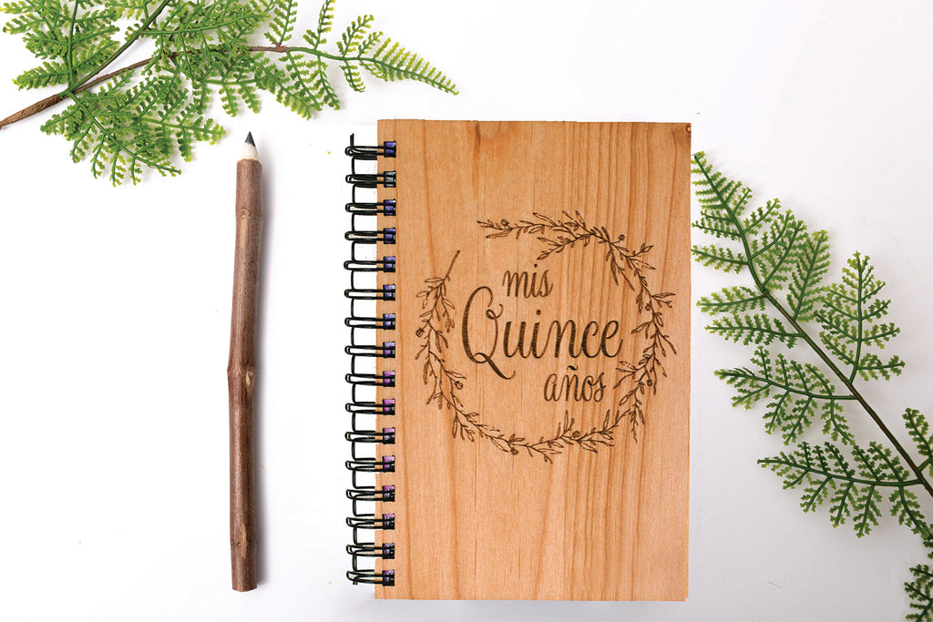 Mis Quince Anos Personalized Wood Journal - Cades and Birch 