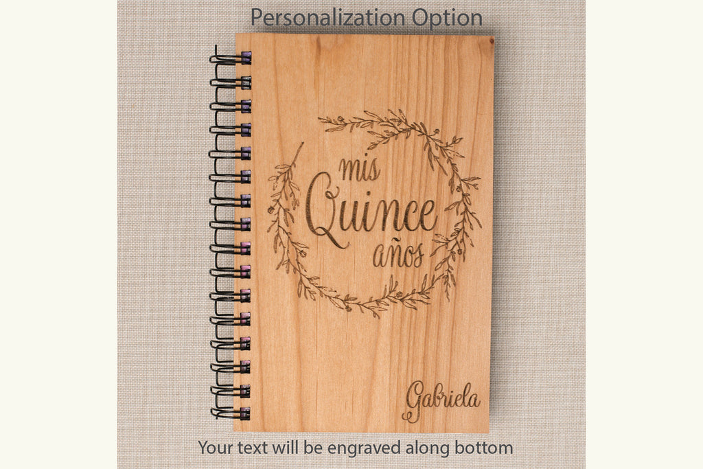 Mis Quince Anos Personalized Wood Journal - Cades and Birch 