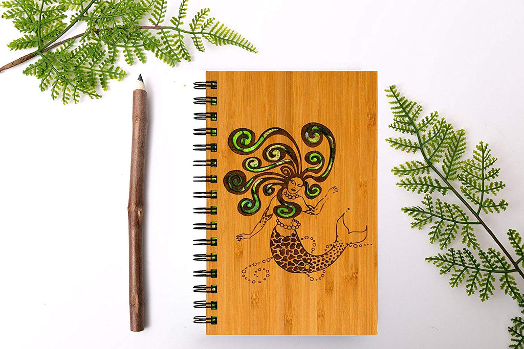 Mermaid Personalized Wood Journal - Cades and Birch 
