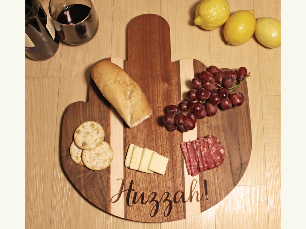 Handmade Hardwood Charcuterie / Cheese Board - Personalized Middle Finger Shape - Cades and Birch 