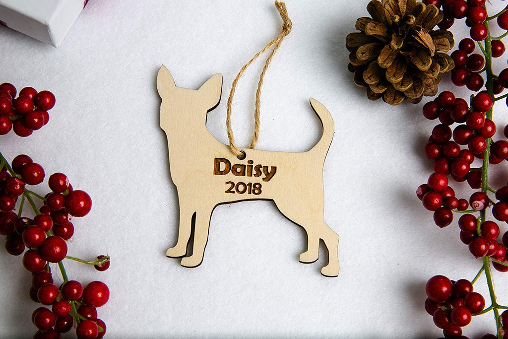Dog Breed Christmas Ornament- Personalized with Name and Date - Cades and Birch 
