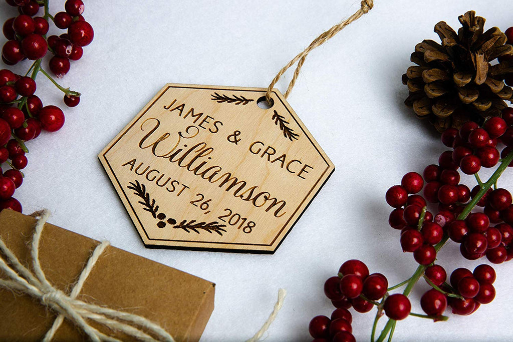 Our First Christmas Ornament - Holly Design, Personalized - Cades and Birch 