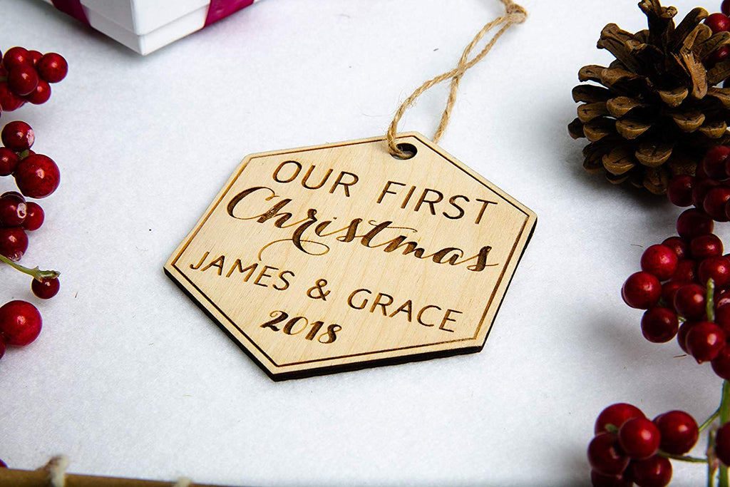 Our First Christmas Personalized Ornament - Cades and Birch 