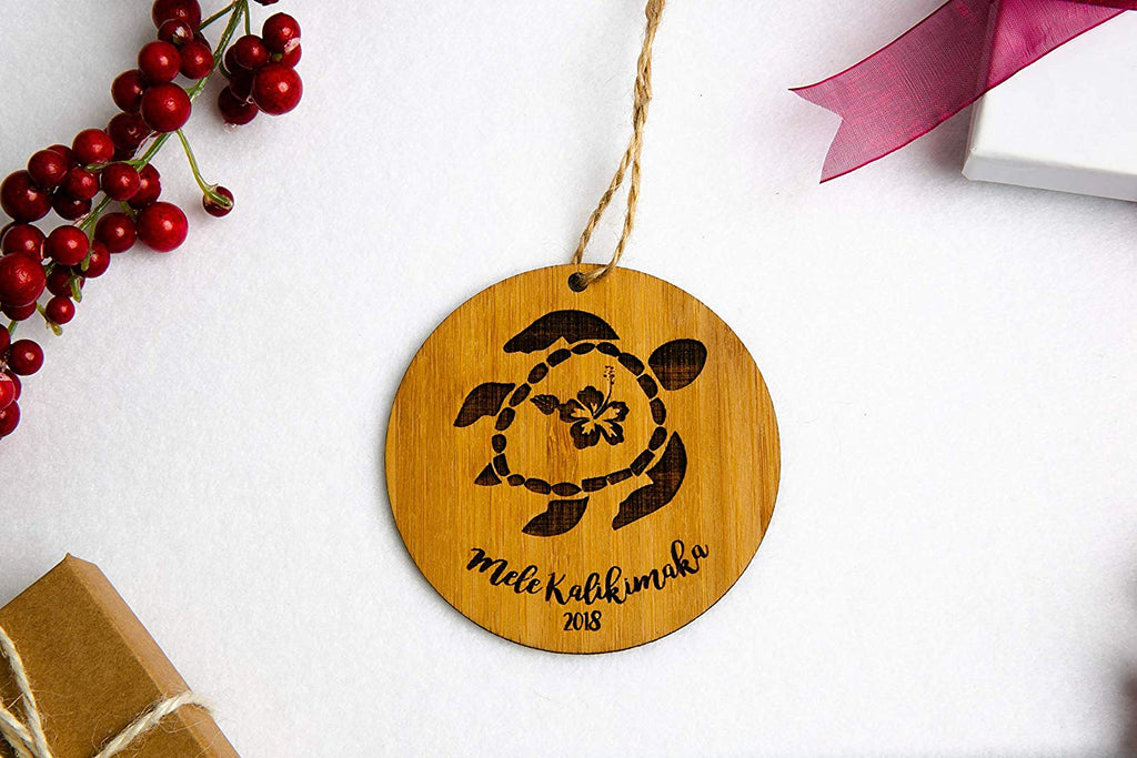 Turtle Mele kalikimaka Christmas Ornament - Cades and Birch 