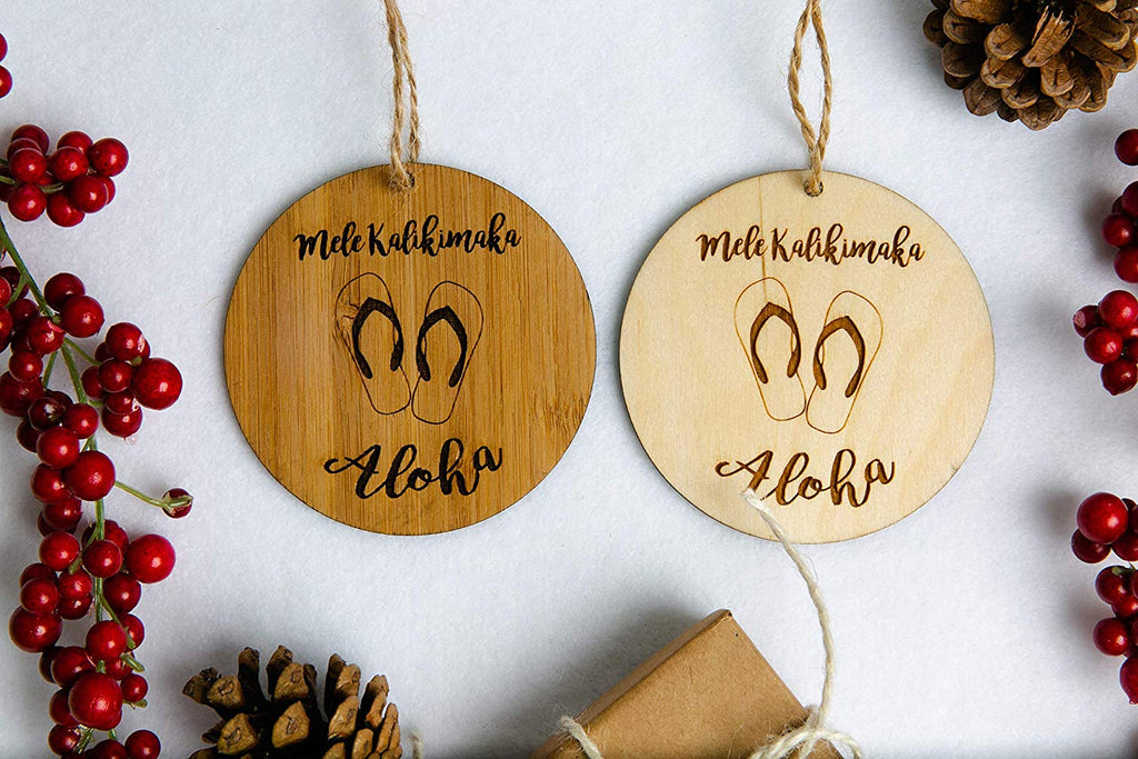 Mele kalikimaka Sandals Aloha Christmas Ornament - Cades and Birch 