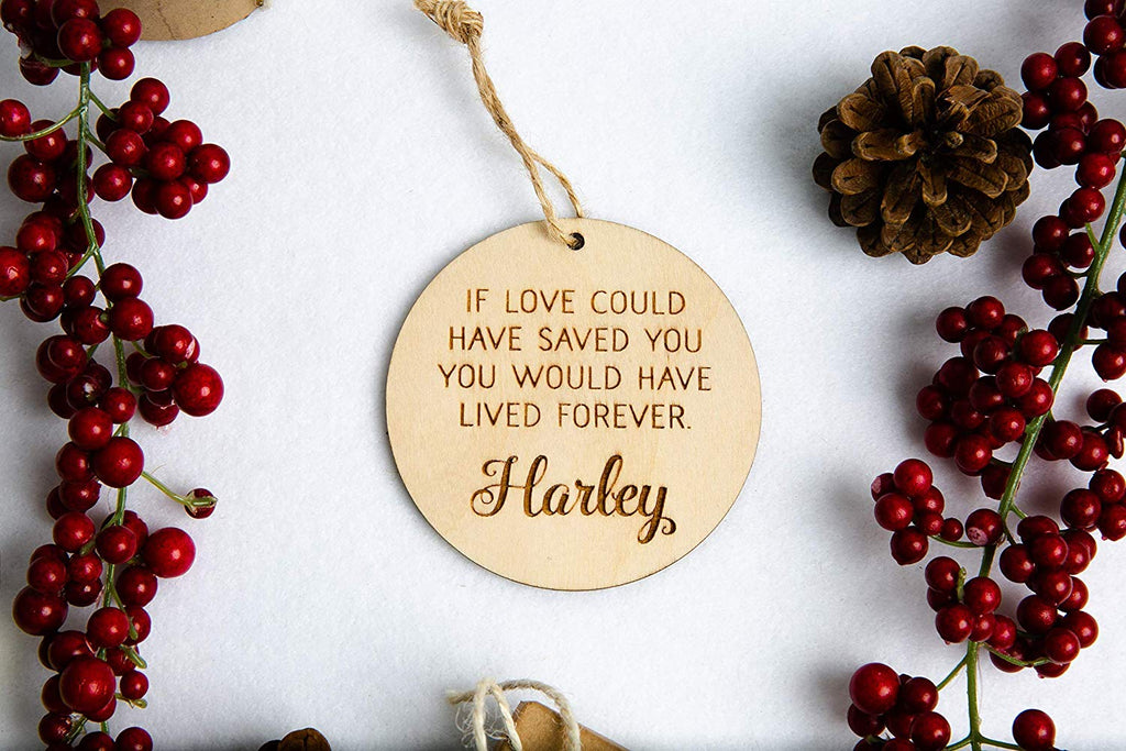 Memorial Christmas Ornament with Custom Quote Text and Name - Cades and Birch 