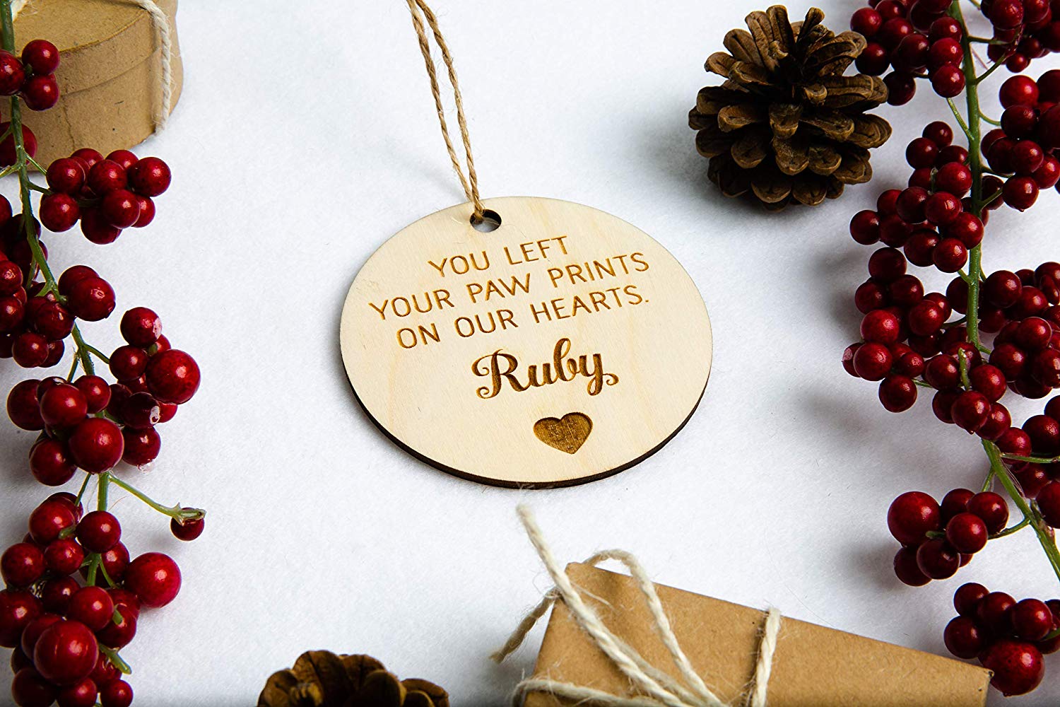 You Left Paw Prints On Our Hearts - Personalized Pet Christmas