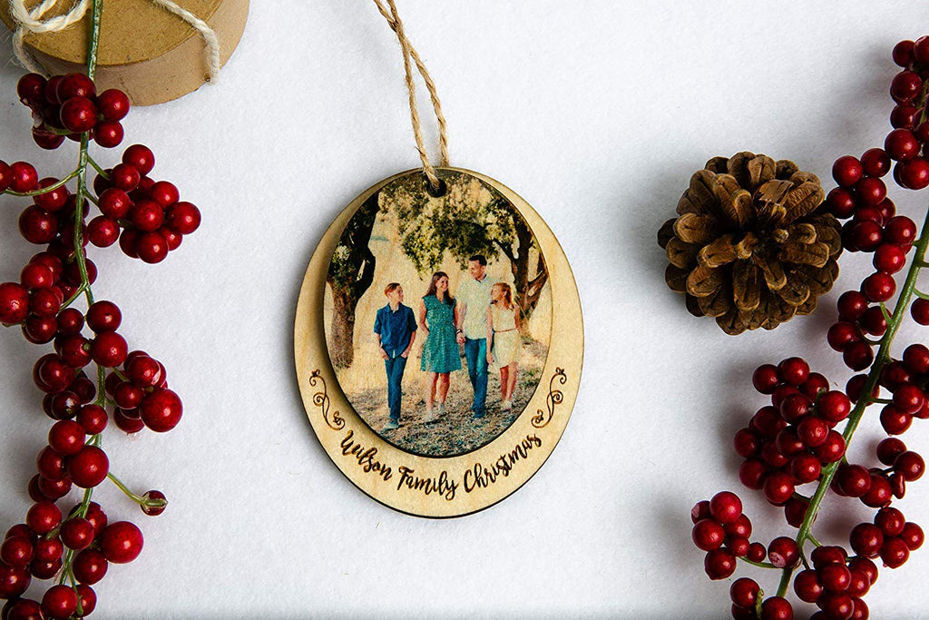 Christmas Ornament Double Hang With Your Custom Photo Print on Wood - Cades and Birch 