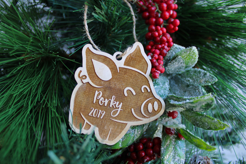 Piggy Personalized Christmas Ornament - Cades and Birch 