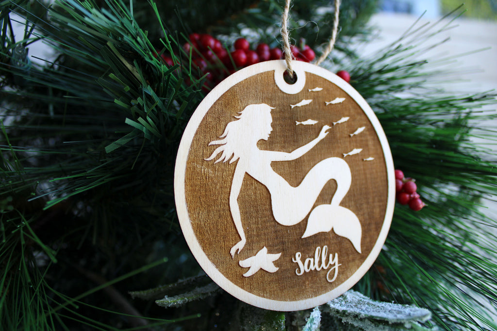 Undersea Mermaid Personalized Christmas Ornament - Cades and Birch 
