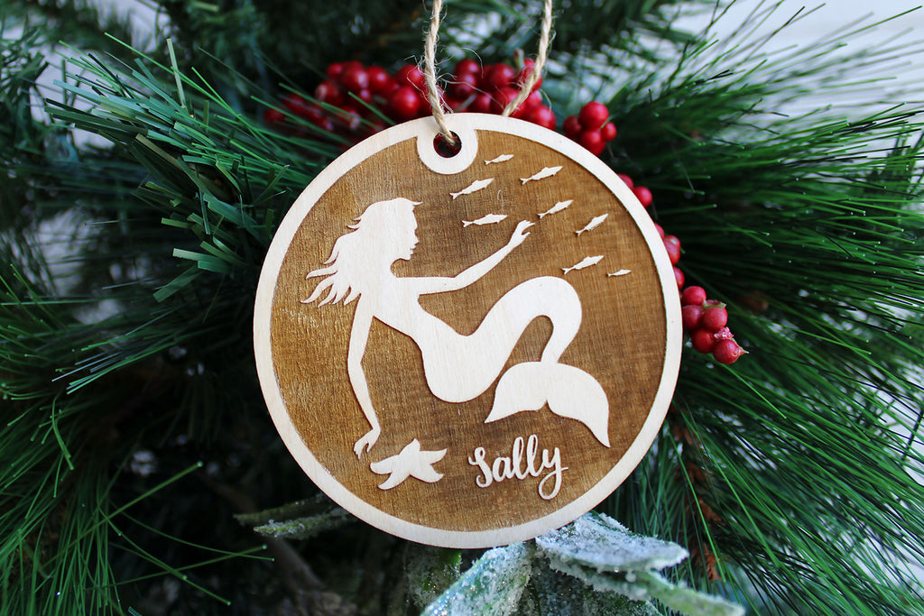 Undersea Mermaid Personalized Christmas Ornament - Cades and Birch 