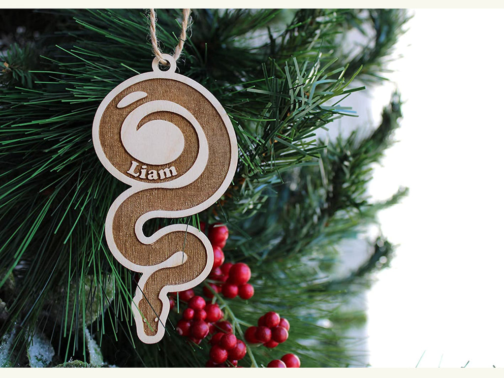Personalized Snake Christmas Ornament Name - Cades and Birch 