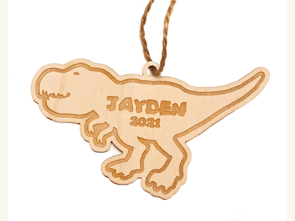 Tyrannosaurus Rex Christmas Ornament Personalized Name Year - Cades and Birch 