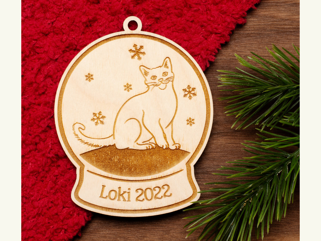 Cat Snowglobe Christmas Ornament