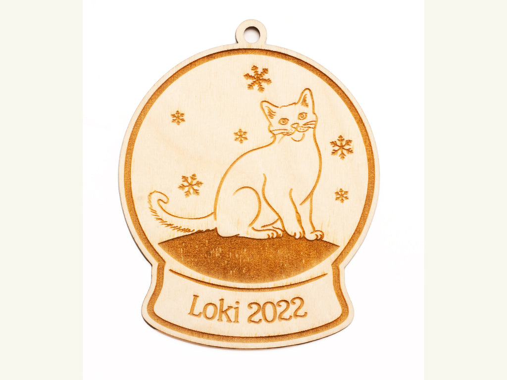 Cat Snowglobe Christmas Ornament