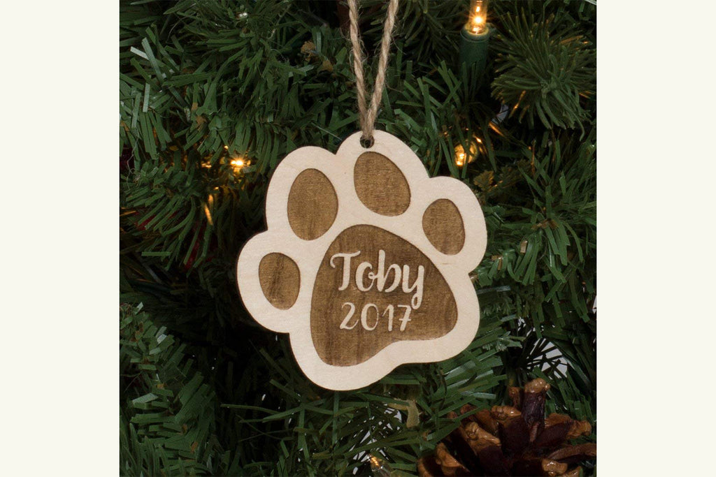 Paw Print Personalized Christmas Ornament - Cades and Birch 